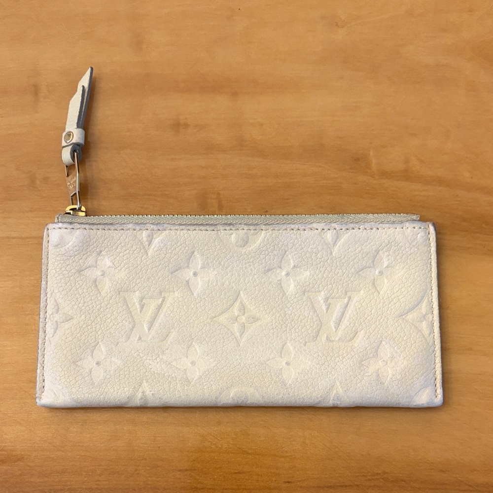 Louis Vuitton White Empreinte Monogram Leather Zippy Coin Purse Pouch